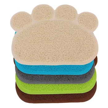

Pet Dog Puppy Paw Shape PVC Placemat Cat Dish Bowl Feeding Food Mat Wipe Clean U90A