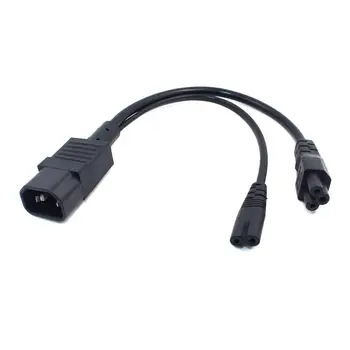 

Y Type Splitter Power Cord ,IEC320 C14 Plug 3-Prong Male Power Cable Cord AC Power Adapter to C7 +C5 Female