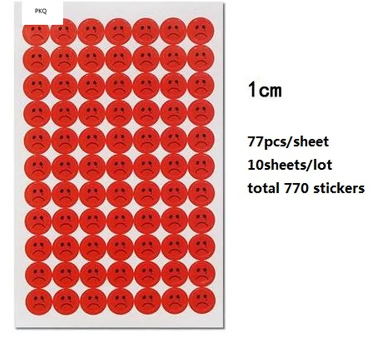 10 Sheets-Red-1cm Стикеры для плача, наклейки для плача, детские цветные плачущие наклейки для лица, Студенческая сцена, популярные наклейки для лица - Цвет: 10 Sheets-Red-1cm
