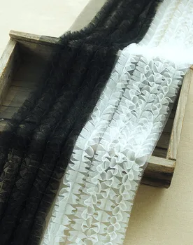 

4Meters 10cm Wide Black White Pleated Pettiskirt Lace Fabric Handmade Diy Children's Skirt Hem Tutu Dress Sewing Accessories
