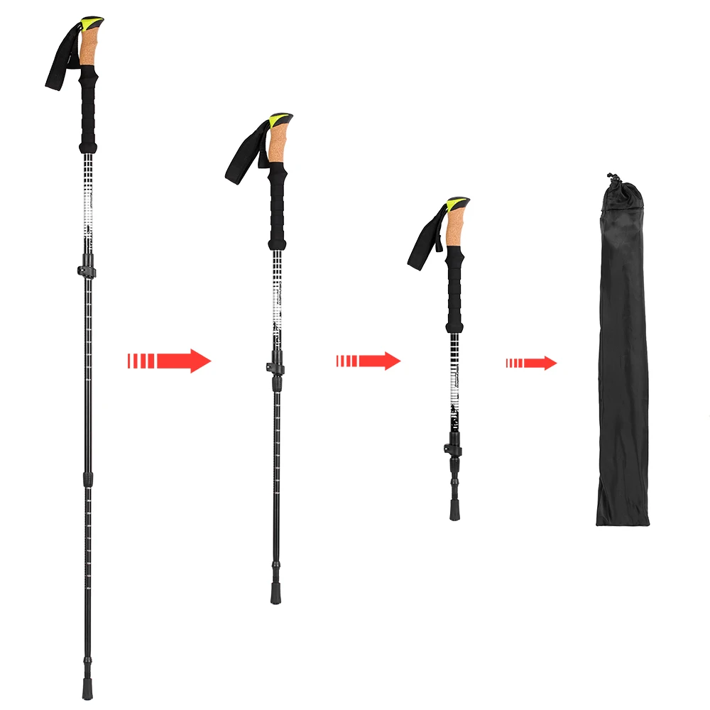 

Hot New 2 PCS Climbing Trekking Poles Collapsible Walking Poles Set Lightweight Hiking Sticks Set For Trekking Hiking Camping Tr