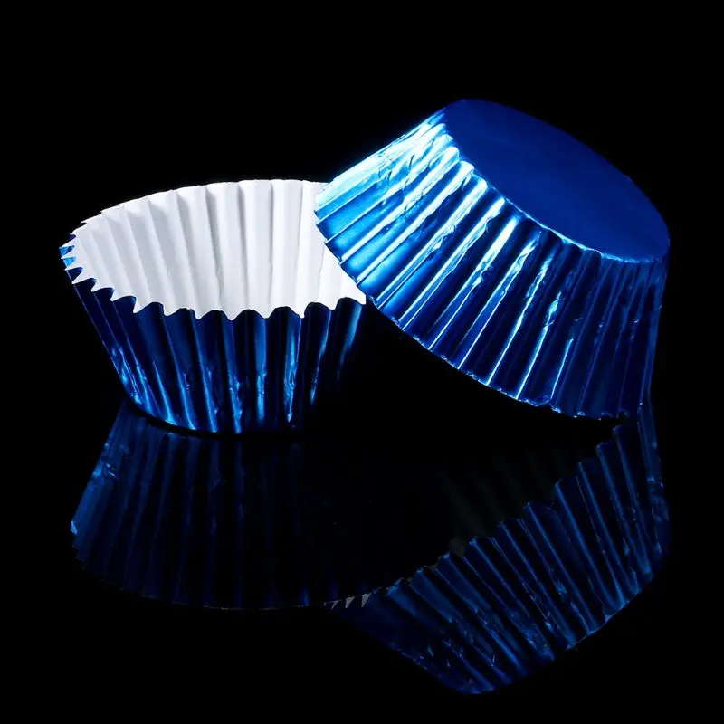 100 шт бумажные чашки для кексов Алюминиевая фольга Формы для выпечки кексов вкладыши чехол для кексов
