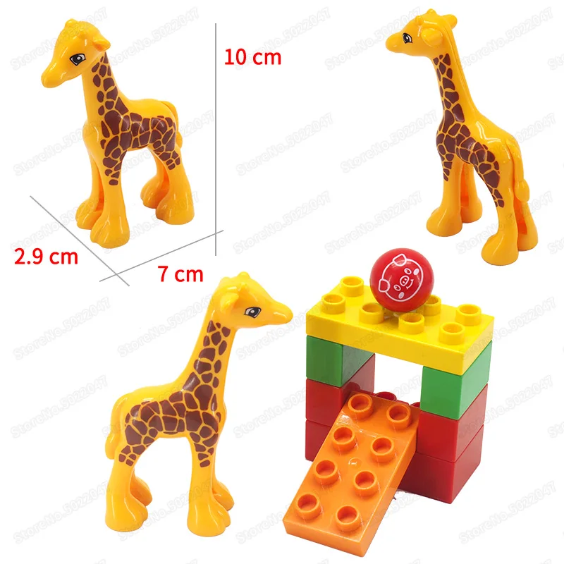 

Children's Building Blocks Toy Pet City Giraffe Animal Set Model Educational Big Particles Legoingly Duploinglys Christmas Gifts