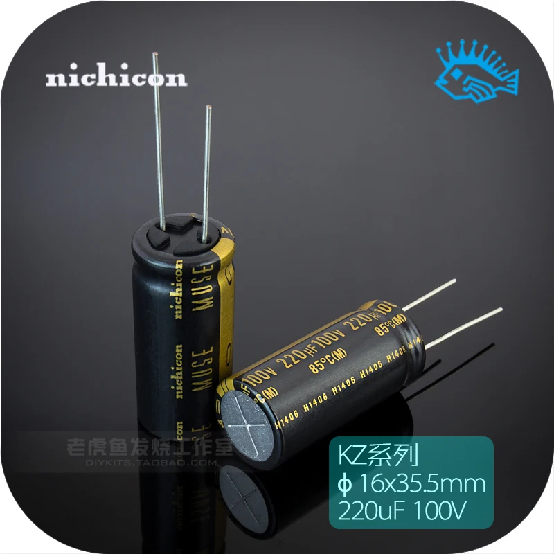 10 шт в упаковке, новая NICHICON MUSE плотным верхним ворсом KZ 220 мкФ 100V 16X35,5 мм 100V220UF Nichicon KZ 220 мкФ/100 V 100UF220V PCM7.5