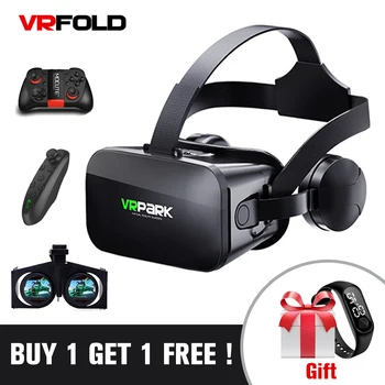 

VRPARK J20 3D VR Glasses Virtual Reality Glasses 3 D Goggles Headset Helmet For iPhone Android Games Smartphone With Controllers