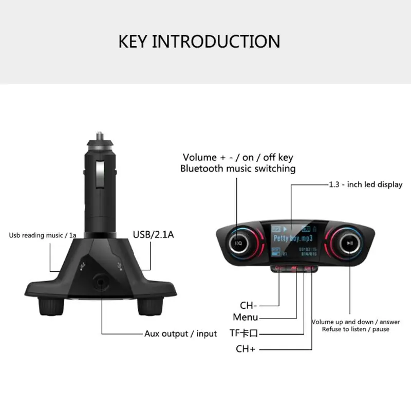 Автомобильный Bluetooth fm-передатчик Aux модулятор аудио mp3-плеер авто аксессуары G6KC