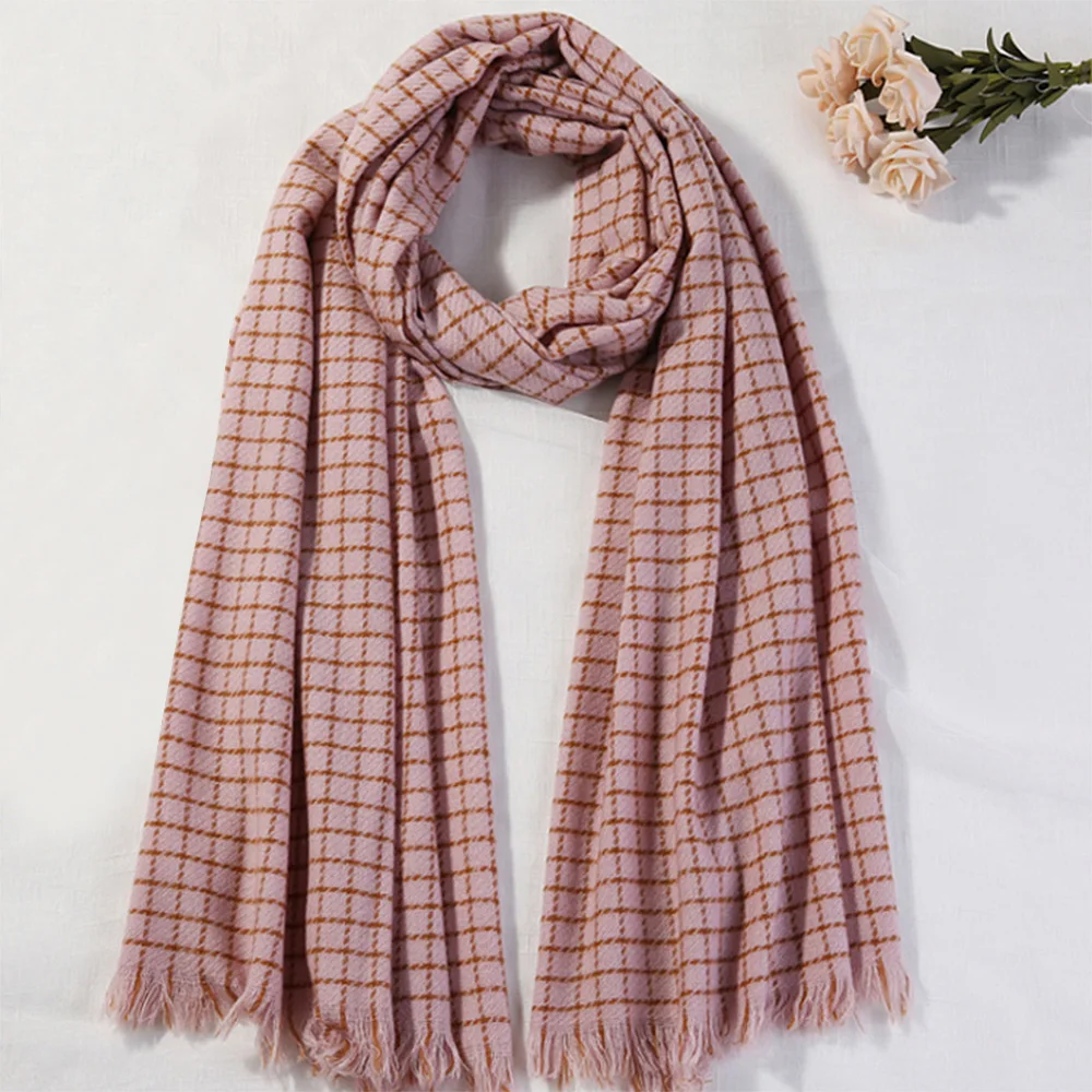 [AETRENDS] Women Scarf Classic Plaid Scarf Warm Wrap Shawl for Fall Winter Scarves K-0021