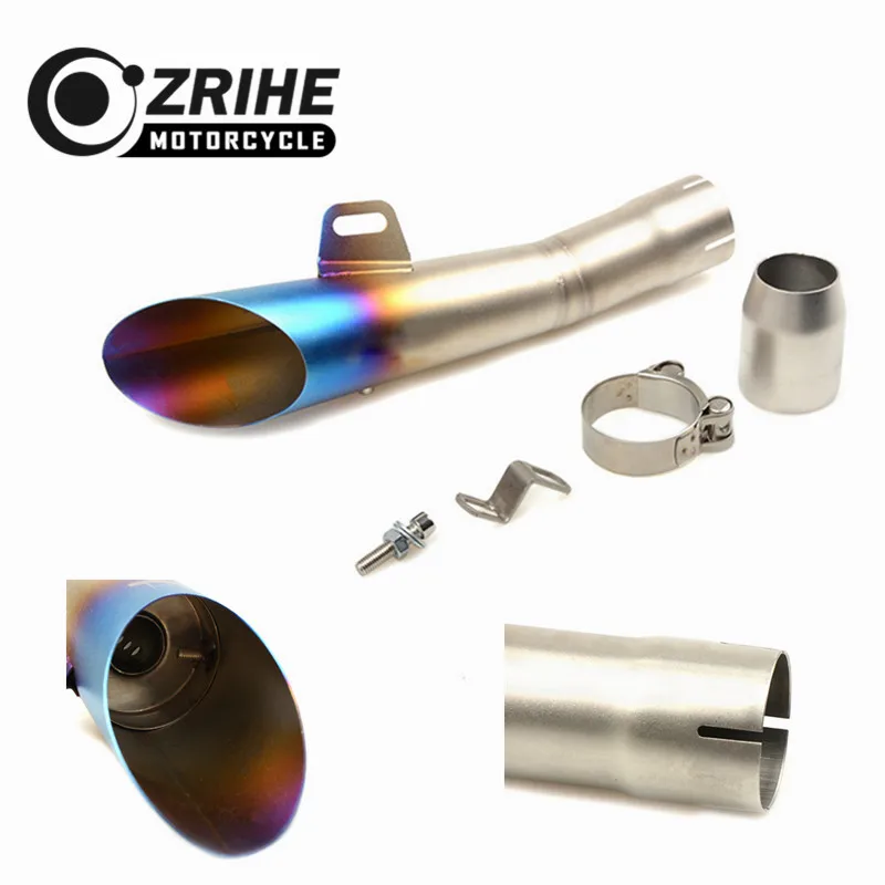 

ZRIHE 35mm-51mm Stainless Steel Motorcycle Exhaust pipe Motorbike Universal Exhaust pipe FOR YAMAHA FJ600 FZ750 FZ600 FJ1100