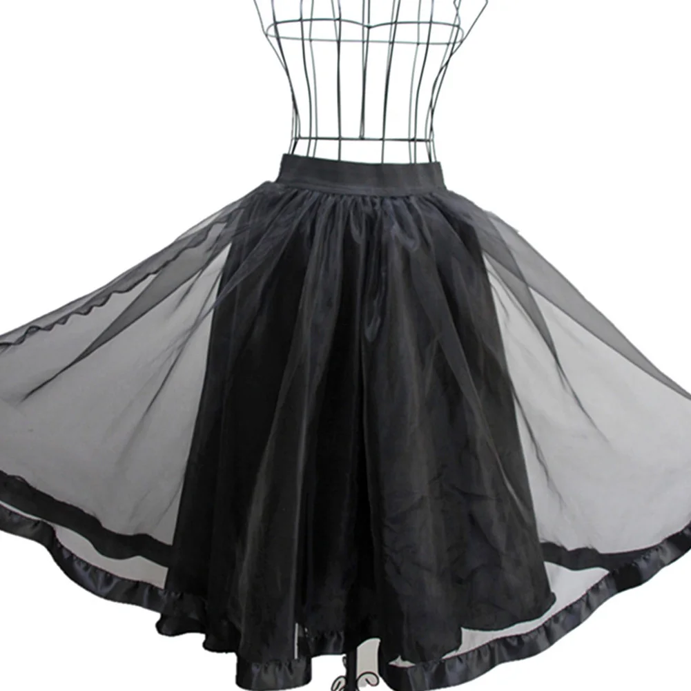 Women Skirts Vintage Midi Pleated Skirt Fashion Elastic High Waist Mesh Tutu Skirt Solid Pleated Long Skirt faldas de mujer