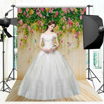 

150x210cm Romantic Flower Photography Cloth Background Cloth Wall Wedding Backdrop