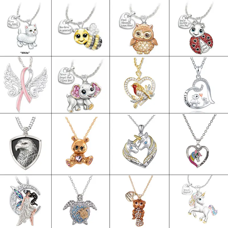 Женское и детское ожерелье с 24 милыми мультяшными животными 2020 новые модные