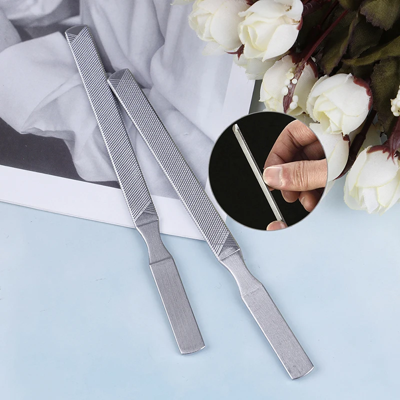 HOT 1PC 13cm Stainless Steel Nail File Polishing Article Manicure Pedicure Scrub Article Nail Tool