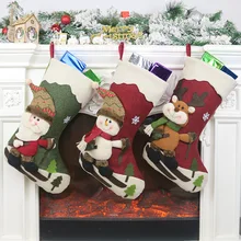 Новые рождественские носки праздничный подарок Рождественская елка подвеска праздничное украшение мешок конфет Подарочный мешок рождественские украшения
