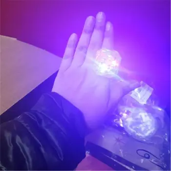 

12pcs Flashing Led Light up Ring Toys Diamond Grow in The Dark Jelly Bumpy Rings