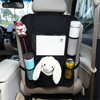 

Car Back Seat Storage Bag Backseat Organiser Tablet Holder Auto Organizer Anti-Kick Mats for Kids Children For iPad/Toy/Book