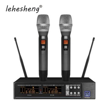 

Wireless Microphone System UHF Professional Karaoke Microphone Dual Handheld Automatic Frequency Adjustable Stage Performance