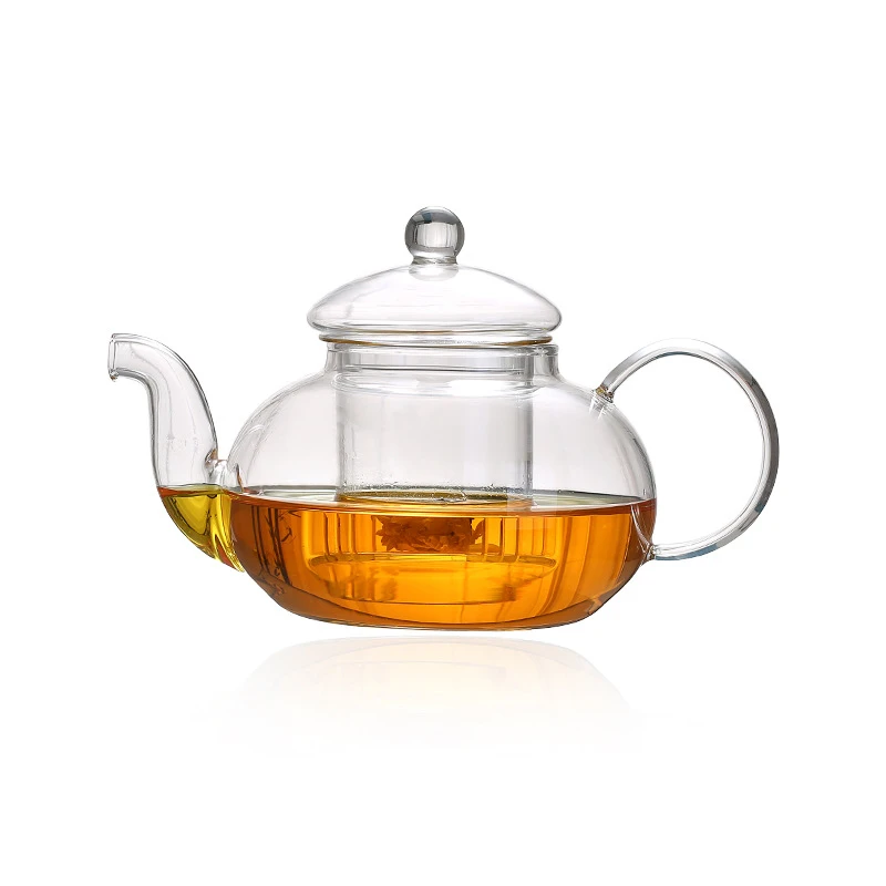 

VILEAD Borosilicate Glass Thick Teapot Handmade Heat-Resistant Flower Tea Pot Chinese KungFu Tea Scented Afternoon Tea Accessory