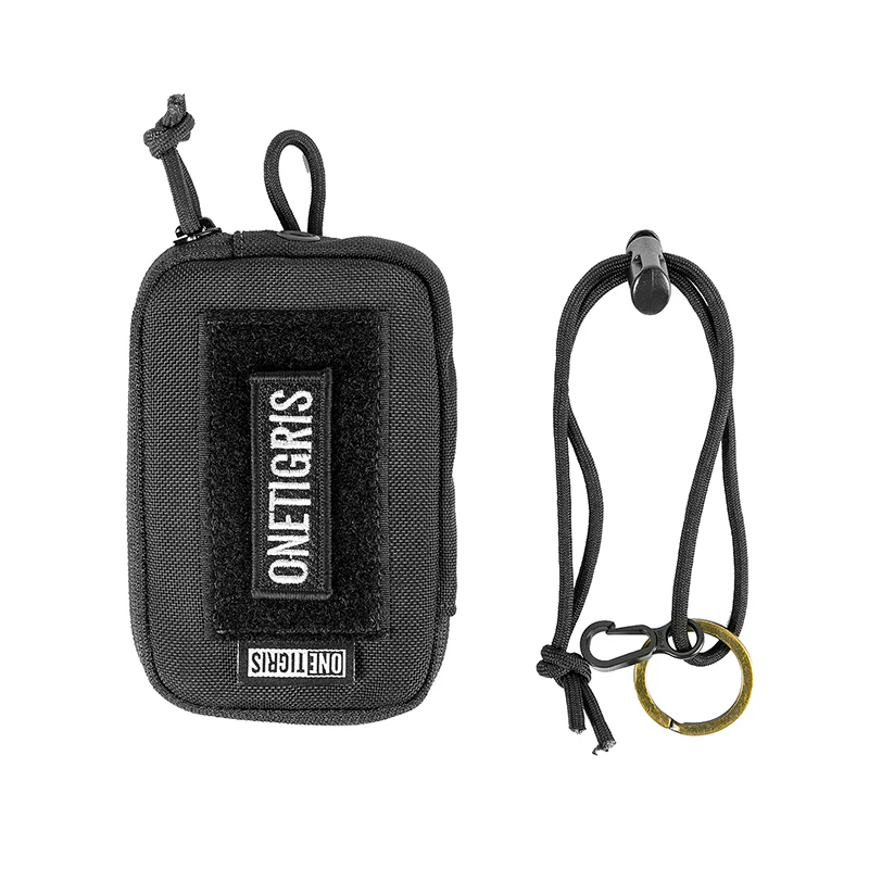 Черный OneTigris EDC сумка Портативный кошелек для замены ключей ROC держатель для карт кошелек Дорожный комплект монета мини кошелек для ключей мешочек и слоты для карт - Цвет: Черный