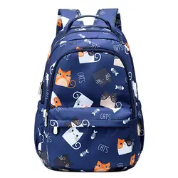 Водонепроницаемые Kawaii Рюкзаки с принтом кошек школьные рюкзаки для девочек 2019 школьный рюкзак 15,6 дюймов ноутбук милый рюкзак для девочек