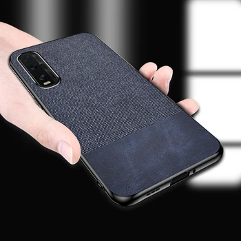 

iKrsses For OPPO Find X2 PU Simple Cloth Hard Backshell Soft Border Phone Case For OPPO Find X2 Pro Hard back shell Cover