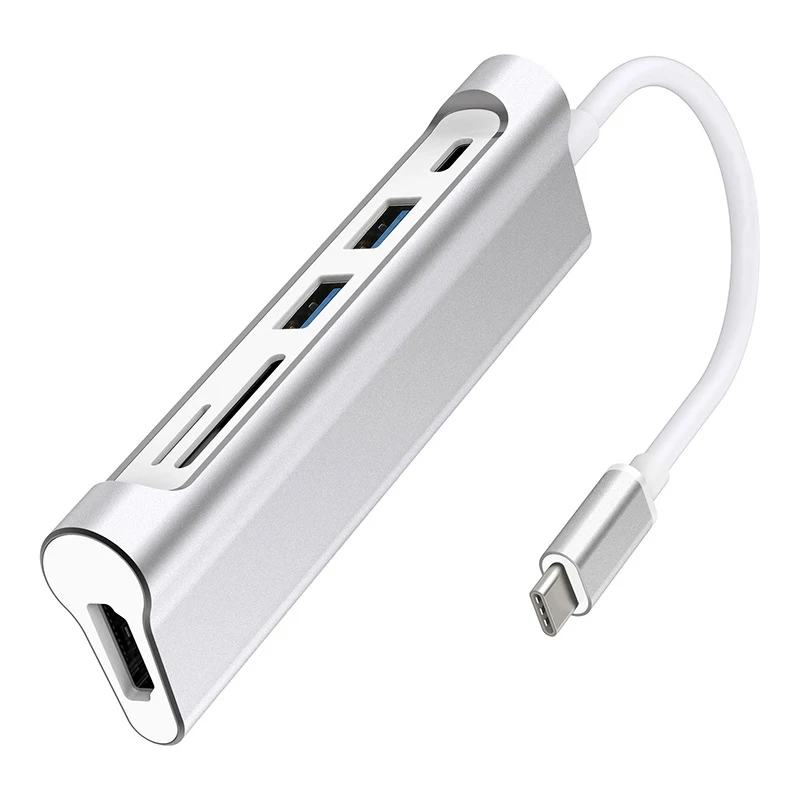 6 в 1 type-C многофункциональная док-станция Usb3.1 концентратор type-C к Hdmi/Usb/Sd/Tf хаб
