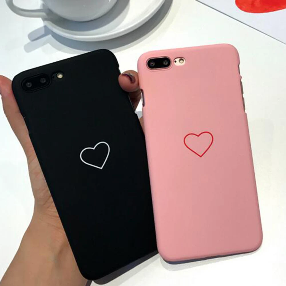 Милый розовый, черный, для влюбленных, жесткий пластиковый чехол для телефона, чехол Fundas Coque для iphone 6 S 7 7Plus 6 S 6Plus 8 8Plus X 5 S 5S SE