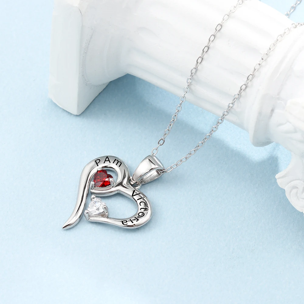JewelOra ожерелье из стерлингового серебра 925 пробы с индивидуальным сердцем 2