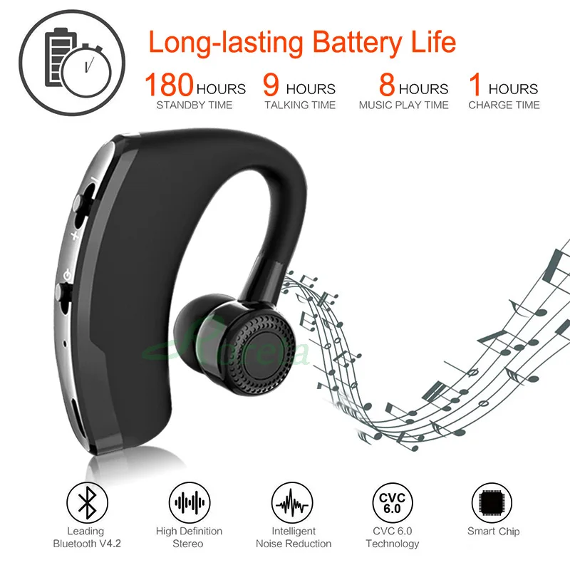 Roreta, новинка, V9, беспроводные Bluetooth наушники, громкая связь, вызов, наушники, управление шумом, бизнес гарнитура с микрофоном для вождения, спорта