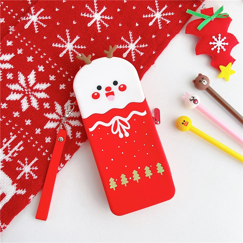 flat pencil case Чехол-карандаш мультфильм карандаш динозавр сумка для детей девочки подарок офисные школьные принадлежности кавайи канцелярские Силиконовые молнии Карандаш Чехол - Цвет: flat pencil case