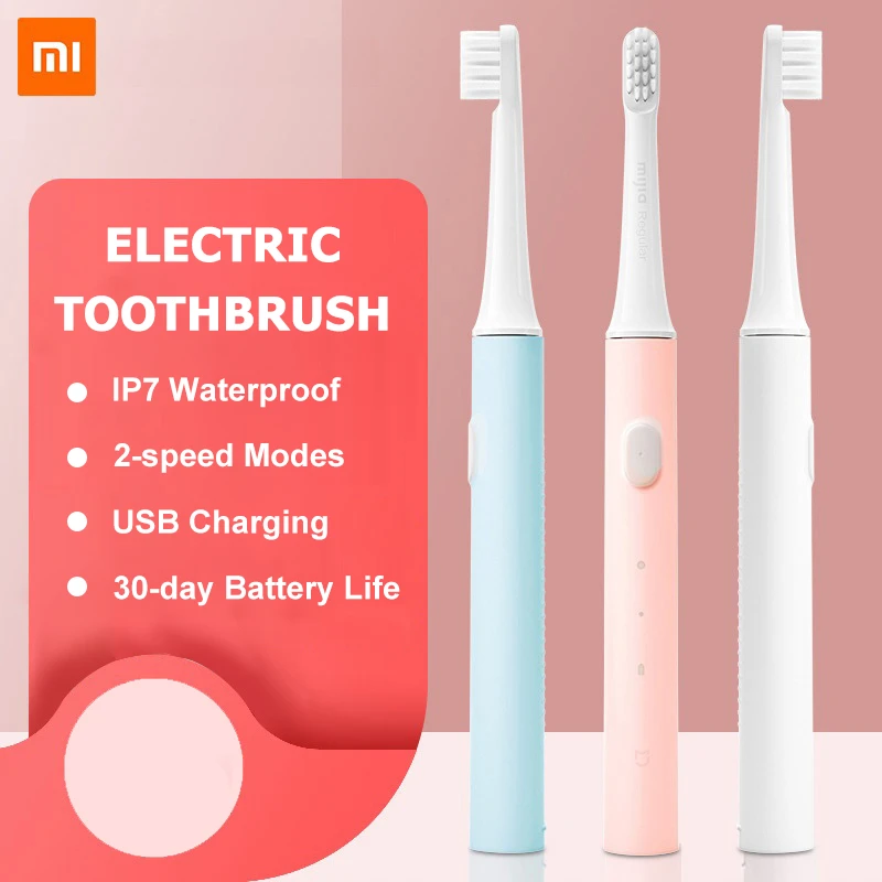 XIAOMI MIJIA Sonic Electric Toothbrush T100 IPX7 Waterproof Rechargeable Toothbrush Adult Ultrasonic Automatic Tooth Brush