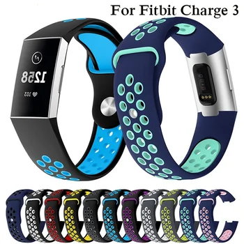 

Silicone Watchband For Fitbit Charge 3 Bracelet Dual Color Replacement Watch Strap For Fitbit Charge 3 Replacement Wrist Band