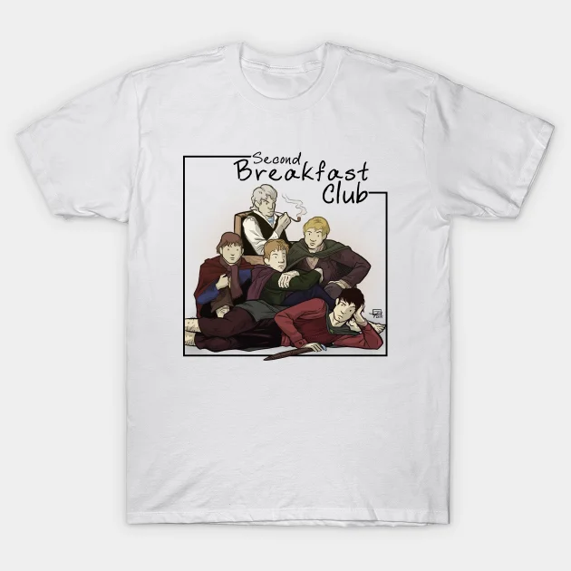 The Second Breakfast Club Adventure Five Hobbits T-Shirt Taglia S - 5Xl