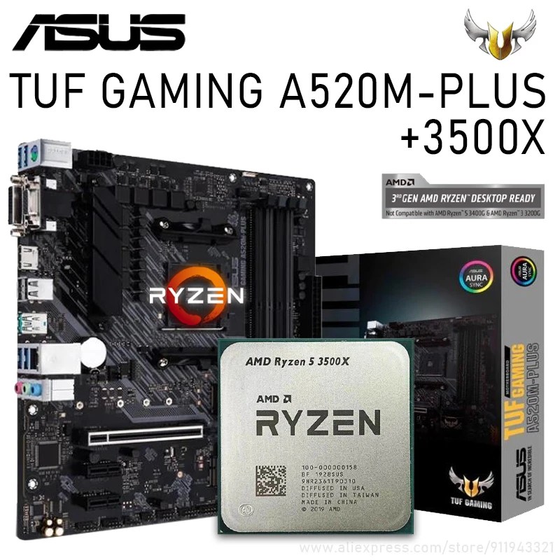 Asus TUF GAMING A520MPLUS AMD A520 With Ryzen 3500X Motherboard Combo