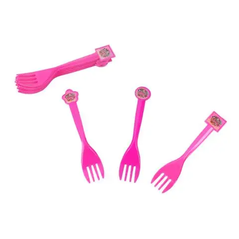 fork 10pcs Баннер соломенная Конфета попкорн коробка воздушный шар куклы с сюрпризом дети костюм для празднования дня рождения вечерние принадлежности украшения бумажные чашки тарелка салфетка - Color: fork 10pcs