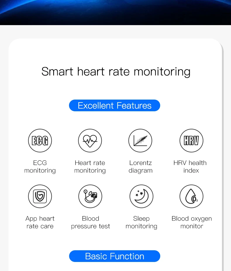 P10 Sport Smart Bracelet Blood Pressure Oxygen Heart Rate Monitor ECG Band Activity Tracker Waterproof HRV Healthy Index