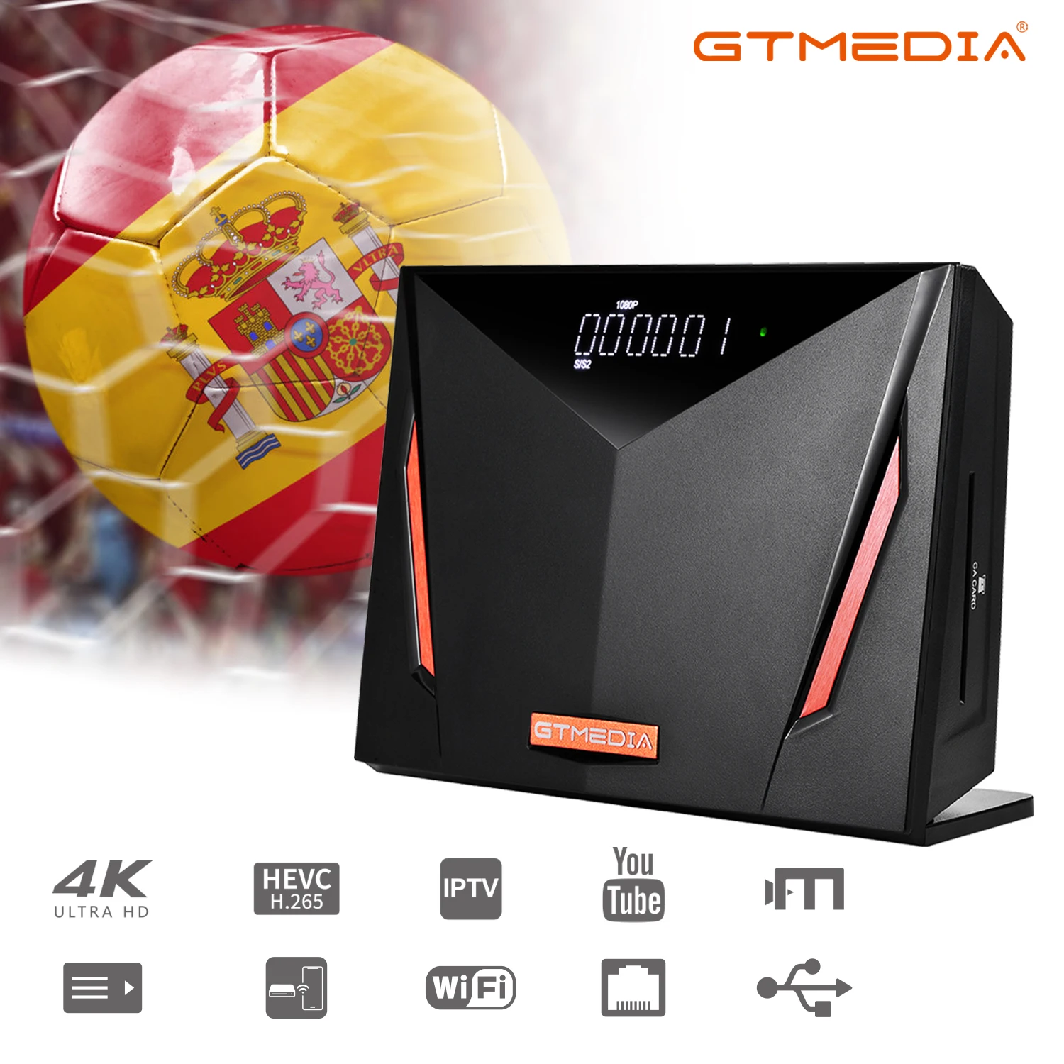 GT MEDIA V8 UHD 4K Satellite Decoder DVB S2X+T2 Receiver with Smart
