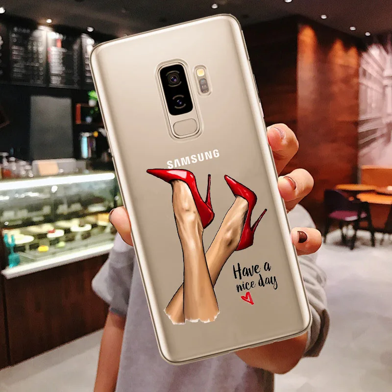 TPU VOGUE Рождество принцесса девушка женский Босс кофе Мягкий футляр для телефона для Samsung Galaxy S6 S7 Edeg S8 S9 Plus S10 Plus S10Lite - Цвет: TPU