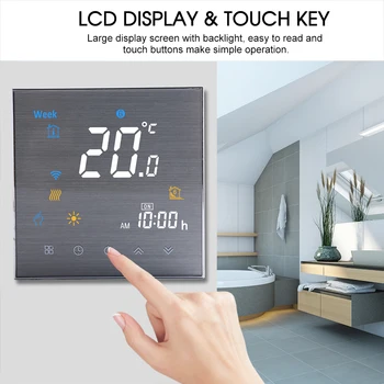 

Hot Smart Thermostat WiFi Thermostat for Water Heating Floors Gas Boiler Temperature Controller Voice Control with Google Home