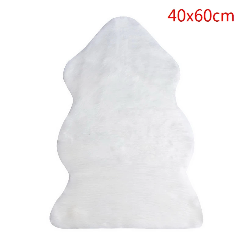 A40x60cmwhite Urijk прямоугольная мягкая овчина Пушистый Ковер искусственный белый мех ковер лохматый коврик для сиденья домашний декор длинные волосы сплошной мат гостиная - Цвет: A40x60cmwhite