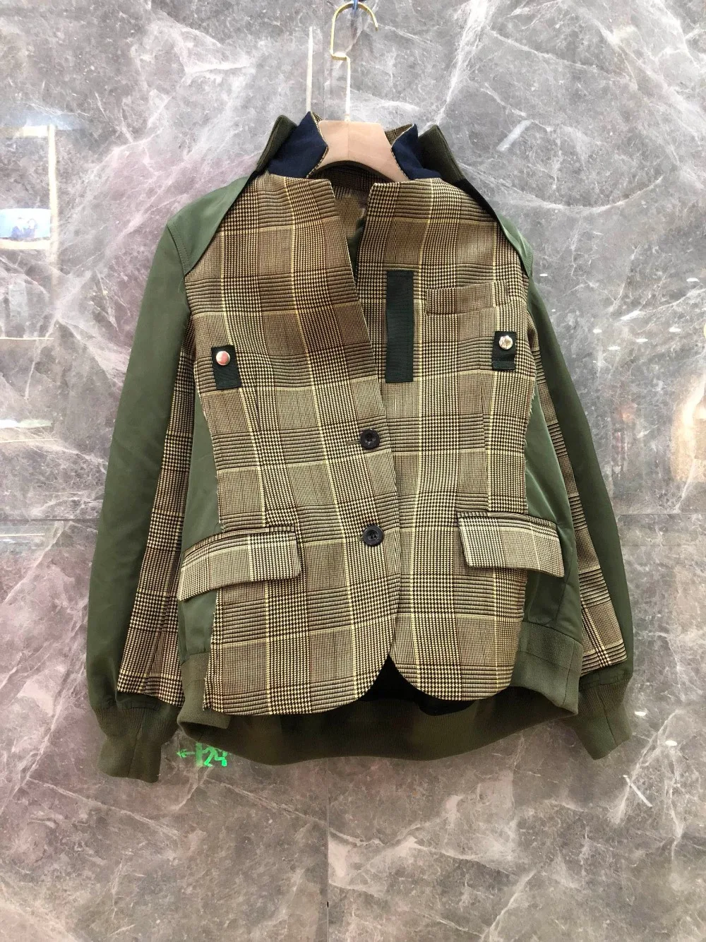 2019fw winner Новая женская клетчатая Свободная куртка пальто Женская Повседневная Верхняя одежда пальто 2 цвета пачка