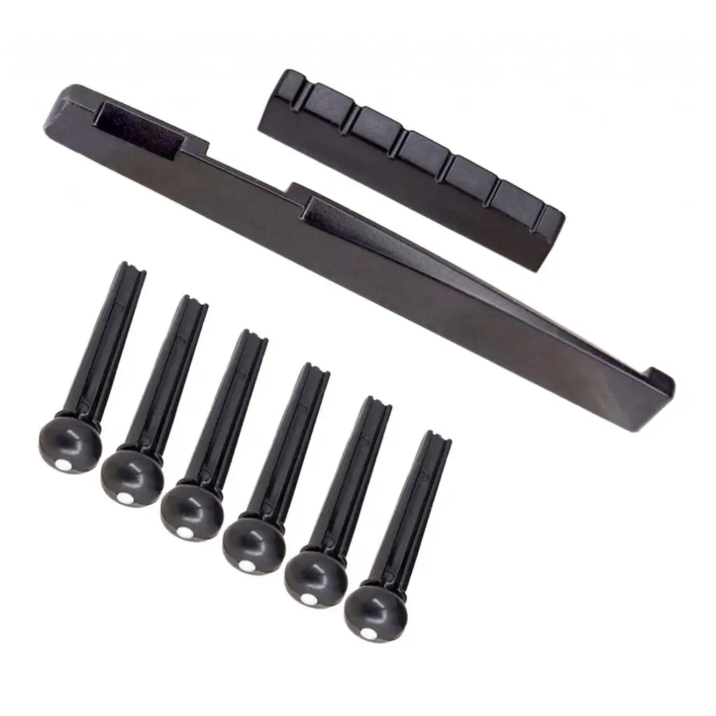 Left Handed Acoustic Guitar Accessories Bridge Pins Saddle Nut Set 8 Pack guitar accessories