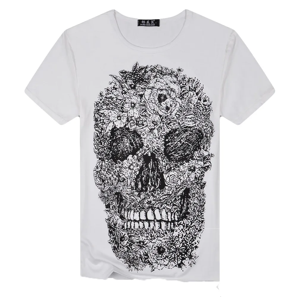 Мужская футболка Camisetas с принтом черепа, футболка с короткими рукавами homme, повседневная мужская футболка с круглым вырезом и коротким рукавом, мужские рубашки