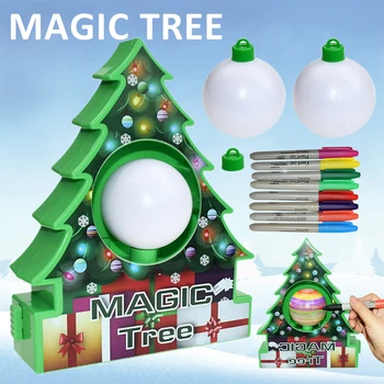 

1Set DIY Christmas Magic Tree Christmas Tree Decoration Kit Painting Ball Gift Electric Painting Growing Tree Holiday Gift