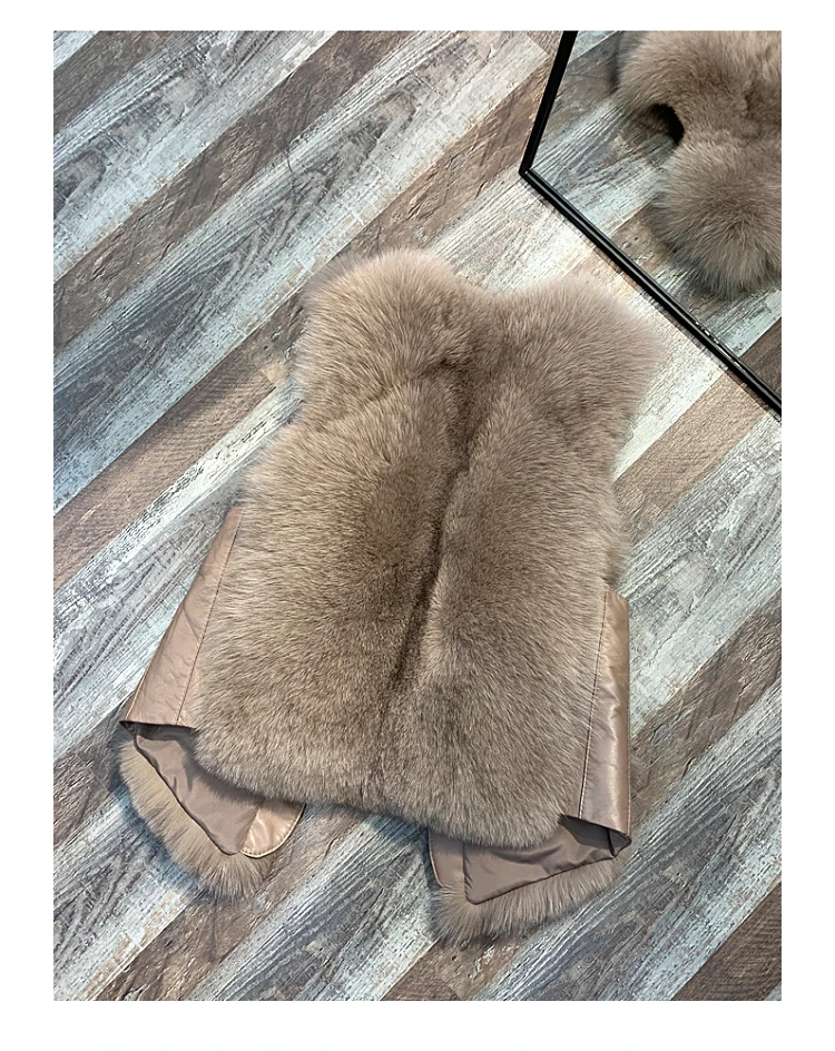 ZDFURS* натуральный жилет из натурального Лисьего меха зимнее модное меховое пальто женская куртка из натурального Лисьего меха длинное меховое пальто