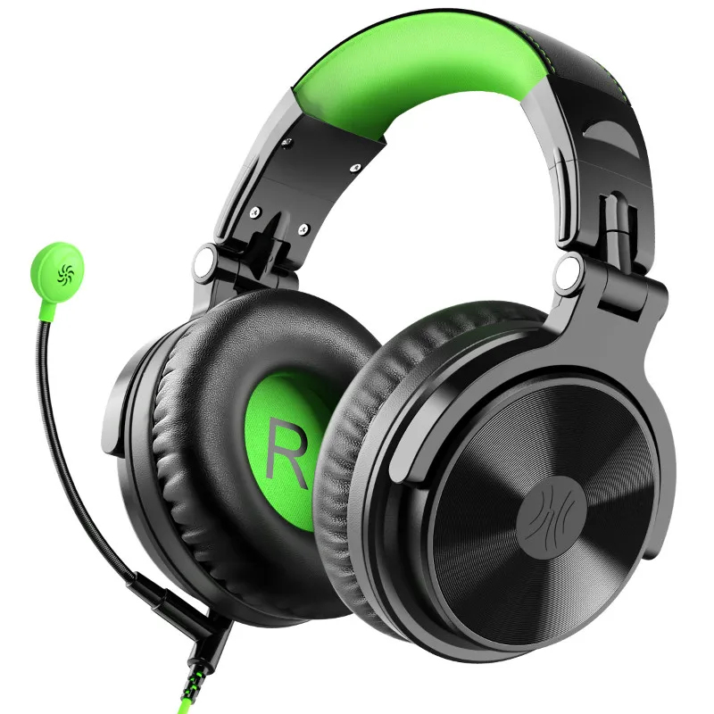 Green Oneodio Проводные стереонаушники для игр в колл-центре, Офисная гарнитура с шумоподавлением, микрофон, студийные диджейские наушники зеленого цвета - Цвет: Green