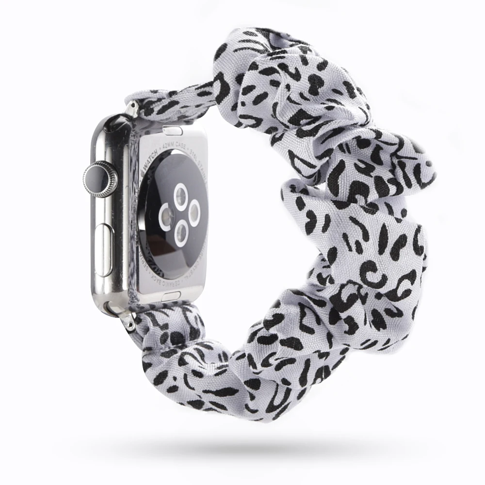 Women Scrunchie Elastic Watch Band for Apple Watch Band 38mm/40mm 42mm/44mm Casual Women Girls Strap Bracelet for iwatch - Цвет ремешка: 1