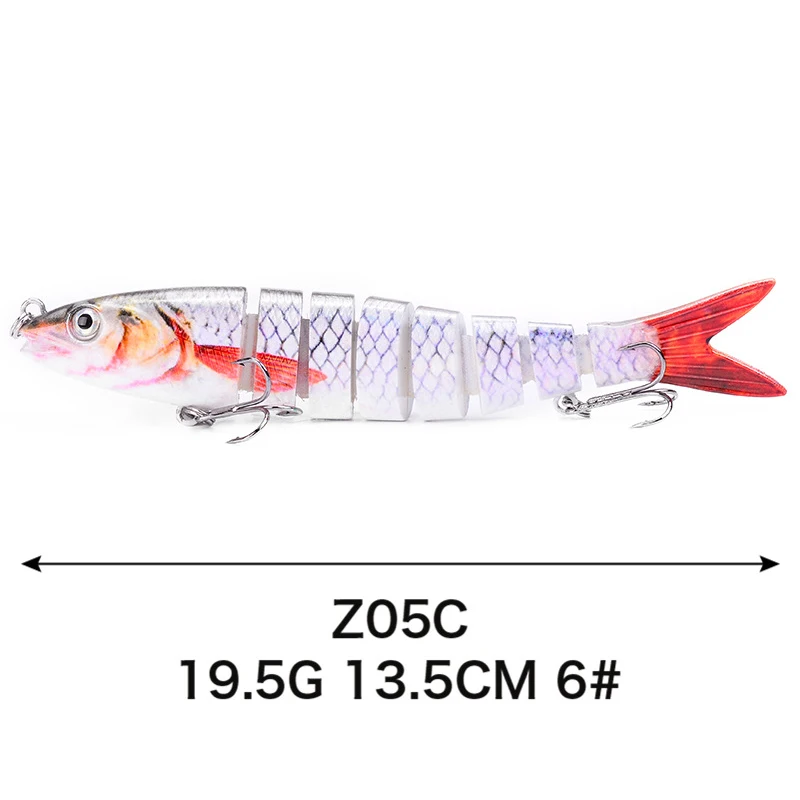 Isca de Pesca com 6 Quente Robótico Natação Isca Multi-seção Ganchos Lifelike Duro Finshing Acessório X85 13.5cm 13 Quente robótico natação isca 13.5cm multi-seção isca