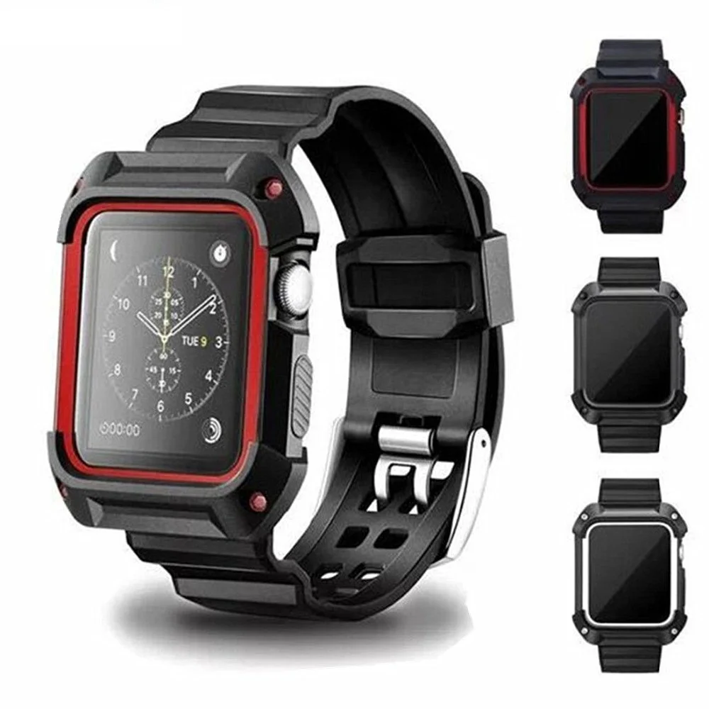 Чехол + ремешок для apple watch band pulseira apple watch 1 2 3 band 44 мм 40 мм чехол iwatch 42 мм/38 мм correa ремешок для часов браслет