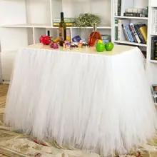 Ручная работа, мягкая Тюлевая юбка для стола, контрастный цвет, Лоскутная скатерть балетная пачка, чехол для детской вечеринки, день рождения, Хэллоуин, вечерние, Декор
