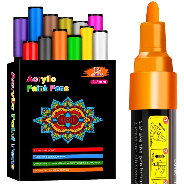 18 pcs Acrylic Paint Markers, Water-based Acrylic Ink Pens Set Acrylic Paint  Pens, Fine Tip Paint Pens Acrylic Markers Set - AliExpress